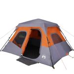 Namiot rodzinny vidaXL dla 6 osób, szaro pomarańczowy | Decathlon
