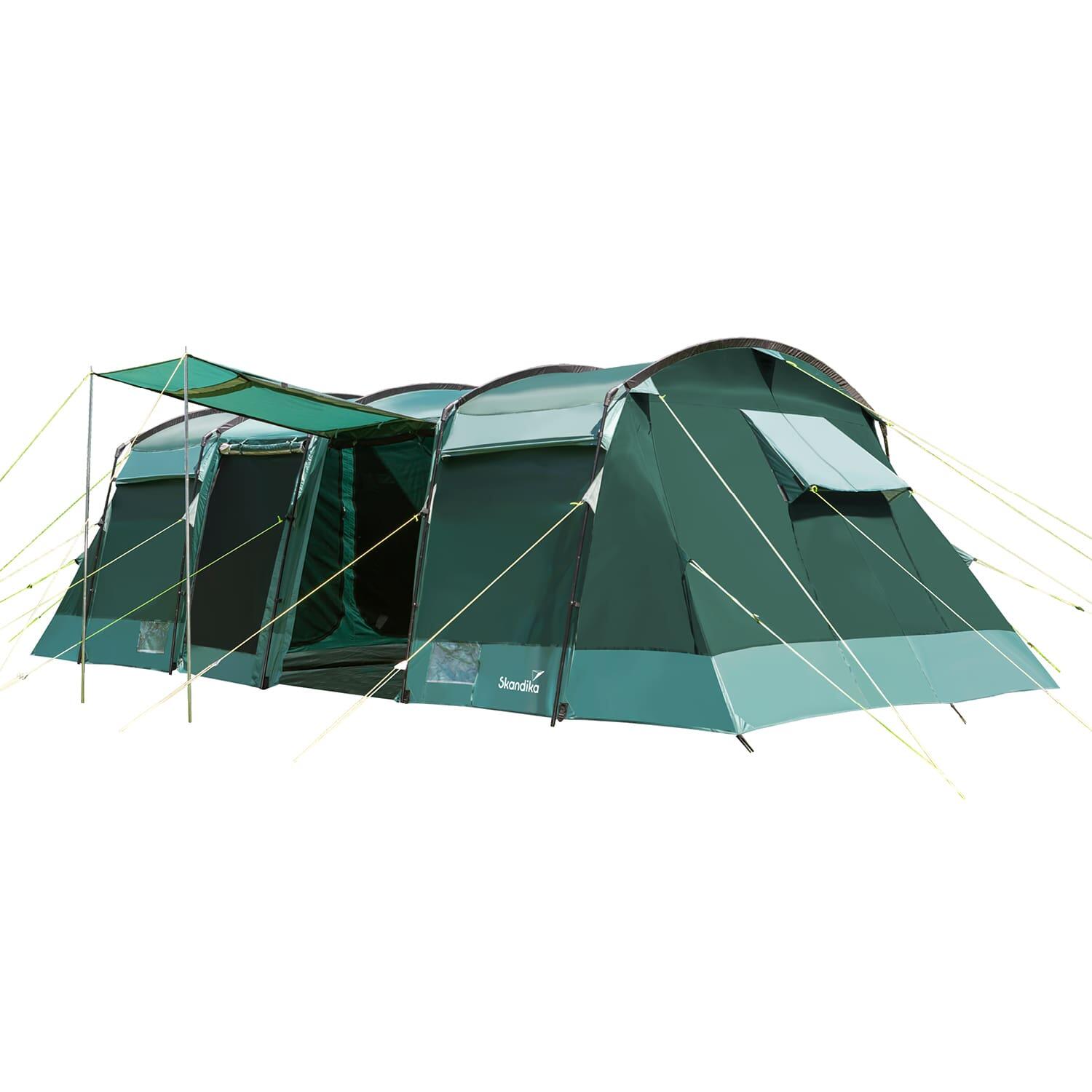 namiot-8-osobowy-decathlon-619egg-1.jpg Namiot kempinowy tunelowy Montana 8, 8 osobowy, 3 4 sypialnie, zielony | Decathlon - obrazek 1