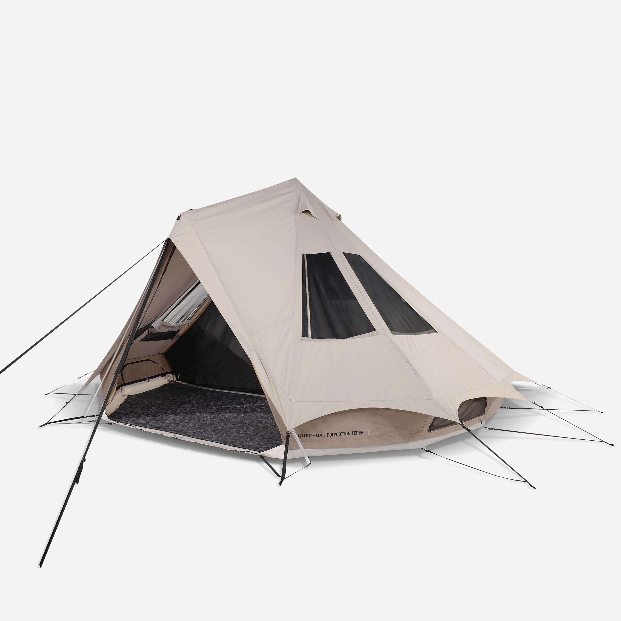 namiot-decathlon-5-2-113jjo-1.jpg Namiot kempingowy Quechua Tepee 5.2 polibawełna dla 5 osób 2 sypialnie | Decathlon - obrazek 1