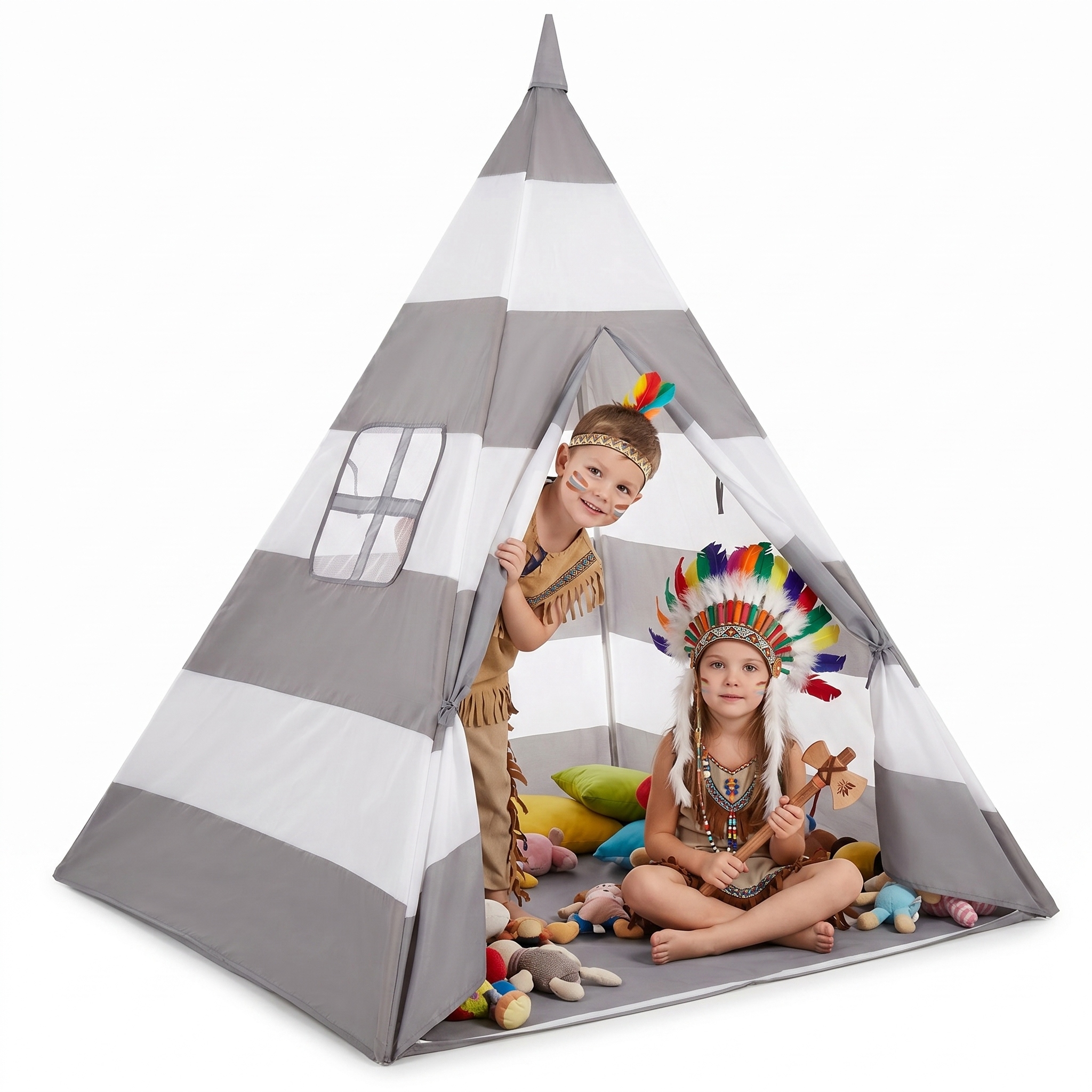 namiot-indianski-098wpe.jpg Namiot Indiański TIPI WIGWAM TEEPEE Domek Dla Dzieci NT 200X SELONIS - obrazek 1