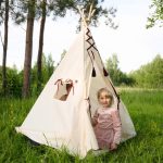 Namiot dla dzieci TIPI – Zestaw Duży 7 elementowy – Indiański + ręcznie szyta, autorska poduszka ognisko, GRATIS STABILIZATOR STELAŻA – PaLulli