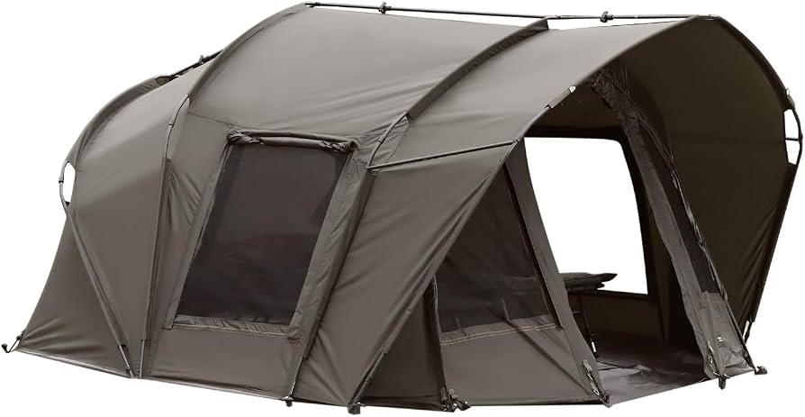 namiot-karpiowy-3-osobowy-678pzb-1.jpg MK Angelsport Namiot wędkarski Fort Knox Air 2,5 dla mężczyzn 2.0 Bivvy – wodoszczelny namiot karpiowy o słupa wody 10 000 mm, zdejmowany panel przedni i bardzo duża plandeka podłogowa : Amazon.pl: Sport i turystyka - obrazek 1