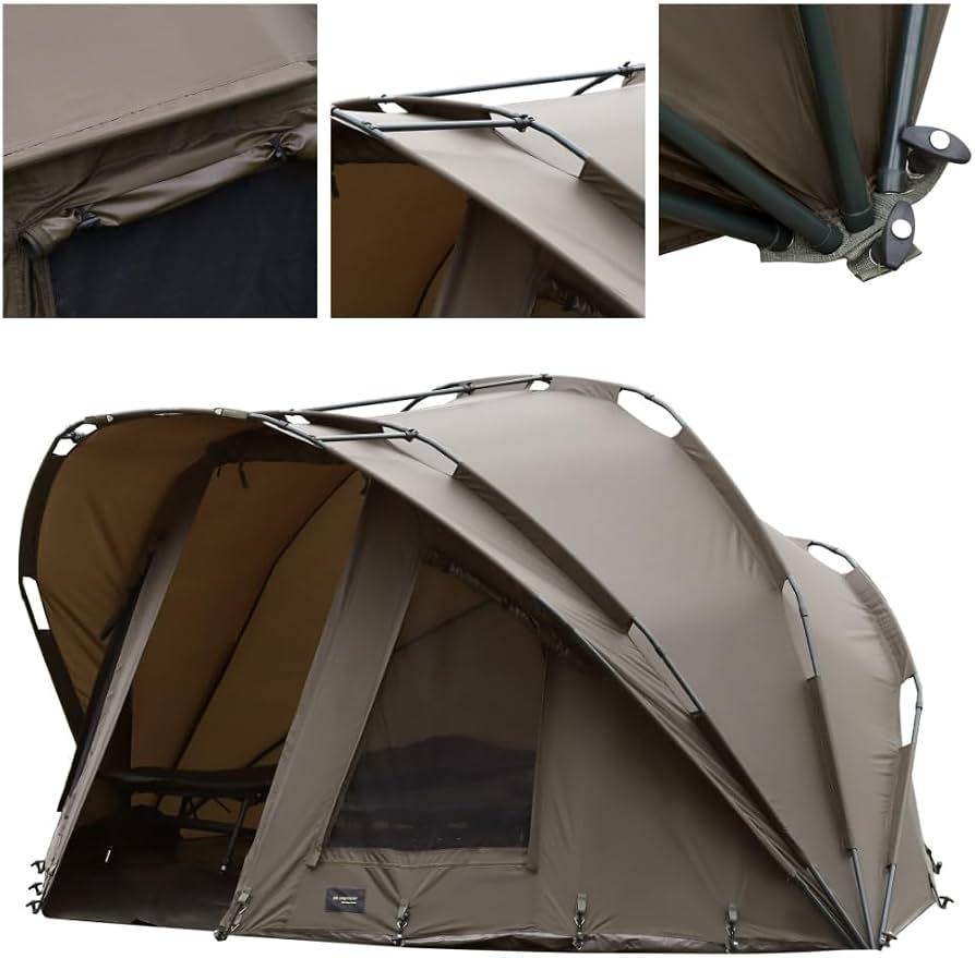 namiot-karpiowy-3-osobowy-937zrn-1.jpg MK Angelsport Fort Knox Dome 3,5 osobowy duży namiot karpiowy o słupa wody 10 000 mm, 4 częściowa rama aluminiowa, drzwi wielofunkcyjne, w zestawie plandeka podłogowa i gumowy młotek : Amazon.pl: Sport i turystyka - obrazek 1