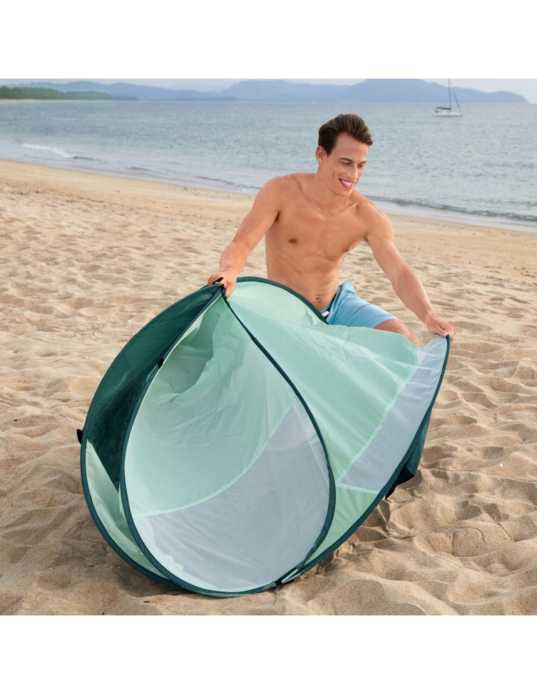 namiot-na-plaze-samorozkladajacy-196lmd.jpg Samorozkładający namiot plażowy Pavillo Beach Quick Bestway miętowy... - obrazek 1