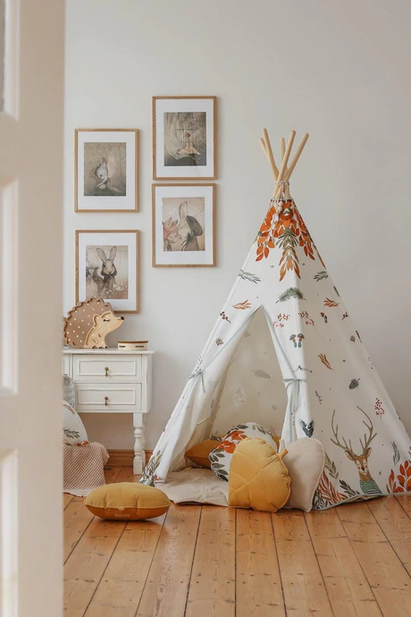 namiot-tipi-dla-chlopca-254bvz.webp Namiot tipi dla dzieci "Forest friends" - obrazek 1