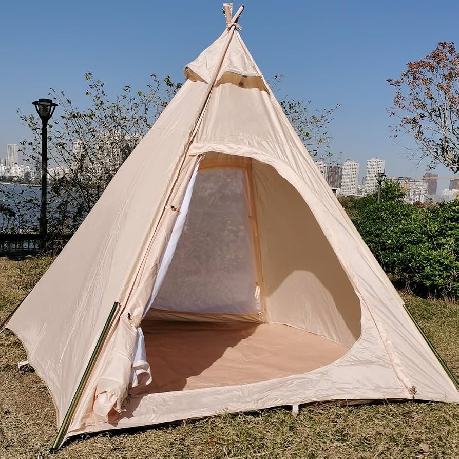 namiot-tipi-dla-doroslych-587cno.jpg Namiot tipi dla 1 2 osób, namiot piramidowy, do rodzinnego ogrodu, wewnątrz i na zewnątrz, dla dorosłych, indyjski namiot TEIPEE do zabawy : Amazon.pl: Sport i turystyka - obrazek 1