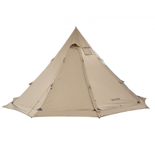 namiot-tipi-dla-doroslych-940mfd.jpg Namiot tipi VEVOR dla 4 6 osób, przenośny namiot indyjski z przyłączem do kuchenki, płócienne namioty kempingowe, lekkie namioty całoroczne do wędrówek, wędkowania i plecakowania, rozmiar L | VEVOR PL - obrazek 1