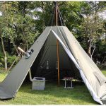 KGLOPYE namiot z kominkiem z otworem/wieżą komin, do parku, przetrwania, Single Layer Indian Wild Survival M rozmiar, zielony wojskowy, Chiny : Amazon.pl: Sport i turystyka