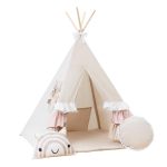 Namiot Tipi „Słodkie Falbanki" | Urocza Kryjówka dla Dzieci – Stabilny, Bezpieczny Zestaw
