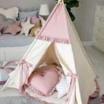 Namiot tipi dla dziewczynki Pink Frill zestaw 5 el.